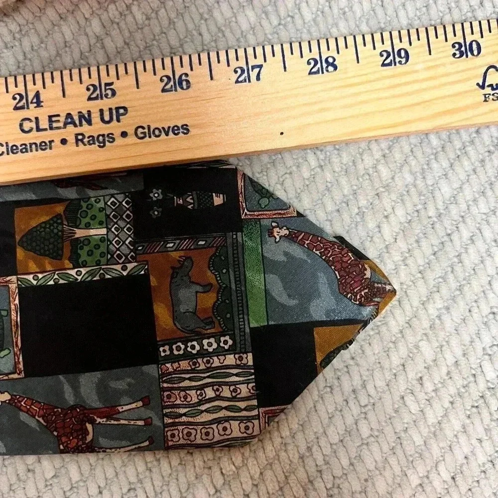 Everyday Mens VTG Animal Novelty Tie‎ 80s 90s Safari Giraffe Rhino
